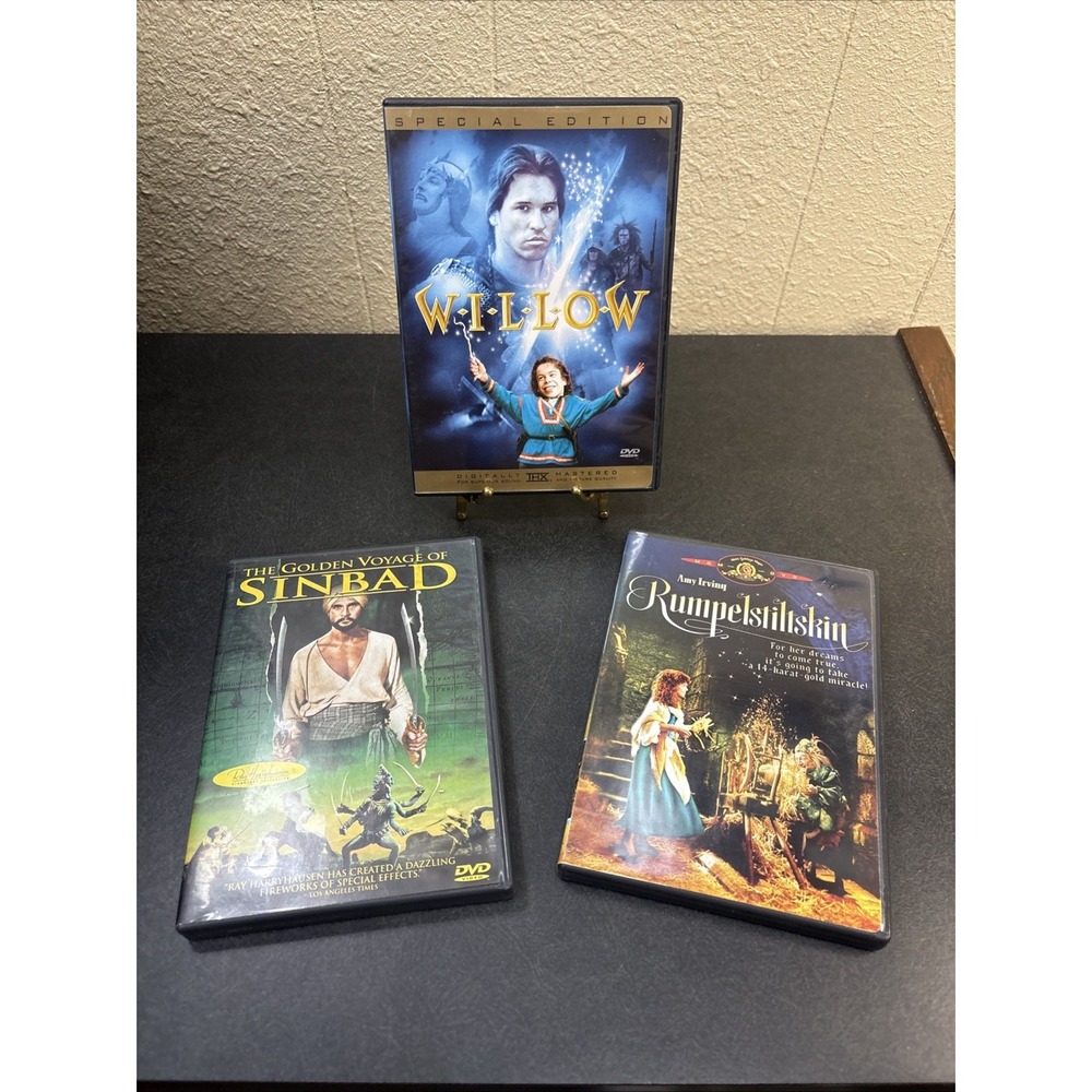 Lot of 3 DVDs~Rumpelstiltskin~The Golden Voyage of Sinbad~Willow
